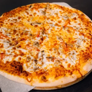 Ham end mushroom pizza