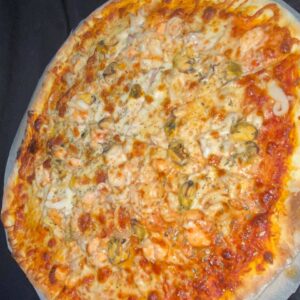 Seafood pizza