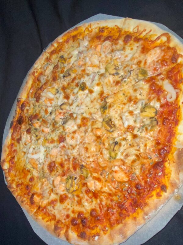 Seafood pizza